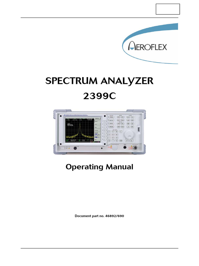 2399C Spectrum Analyzer Manual | PDF | Spectral Density | Electrical ...