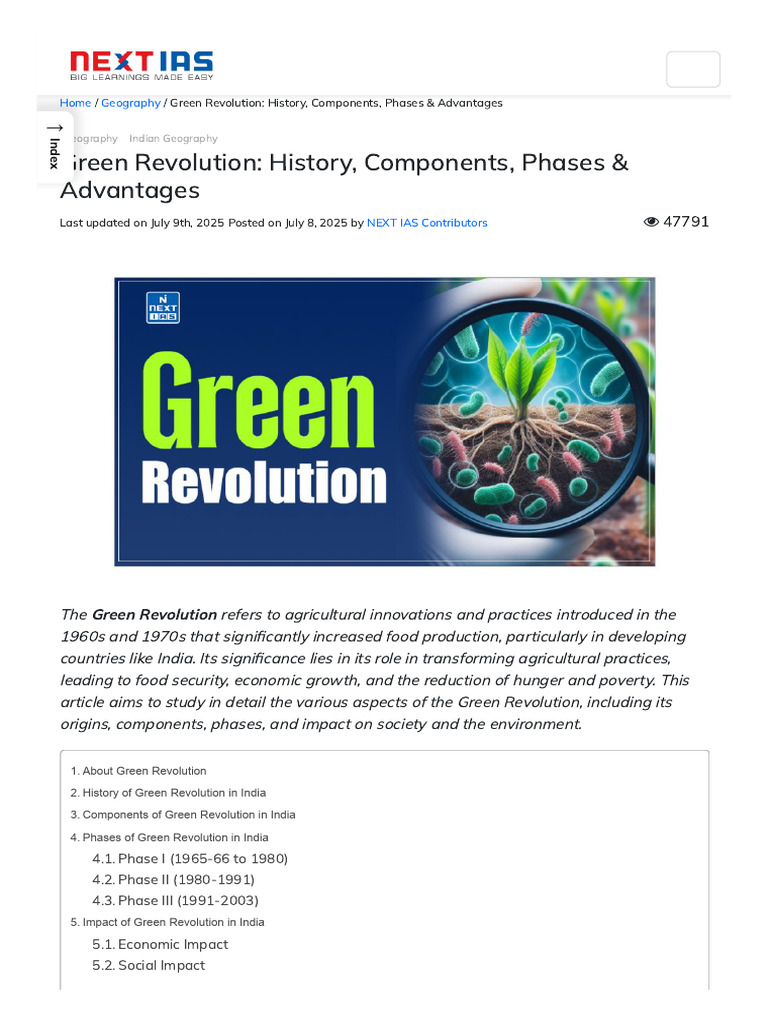 Green Revolution in India: Overview & Impact | PDF | Green Revolution ...