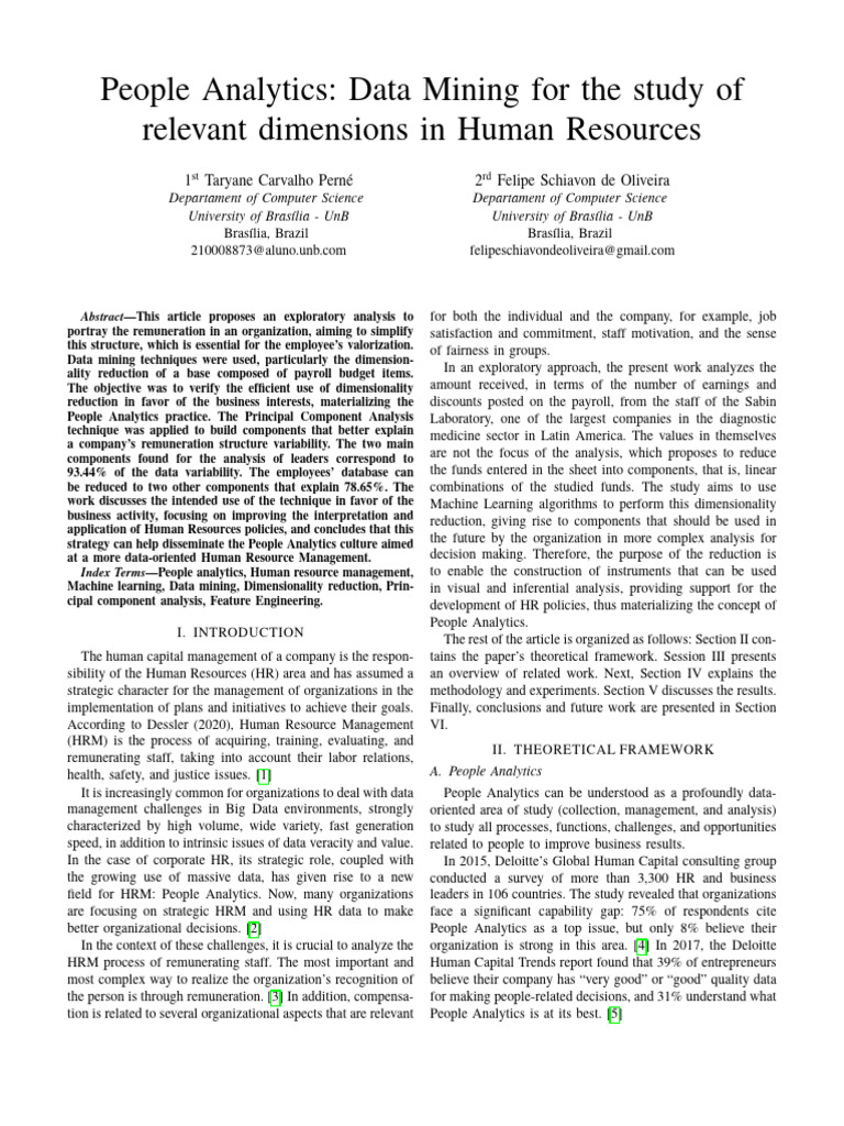 People Analytics Data Mining For The Study Ofrelevant Dimensions in ...