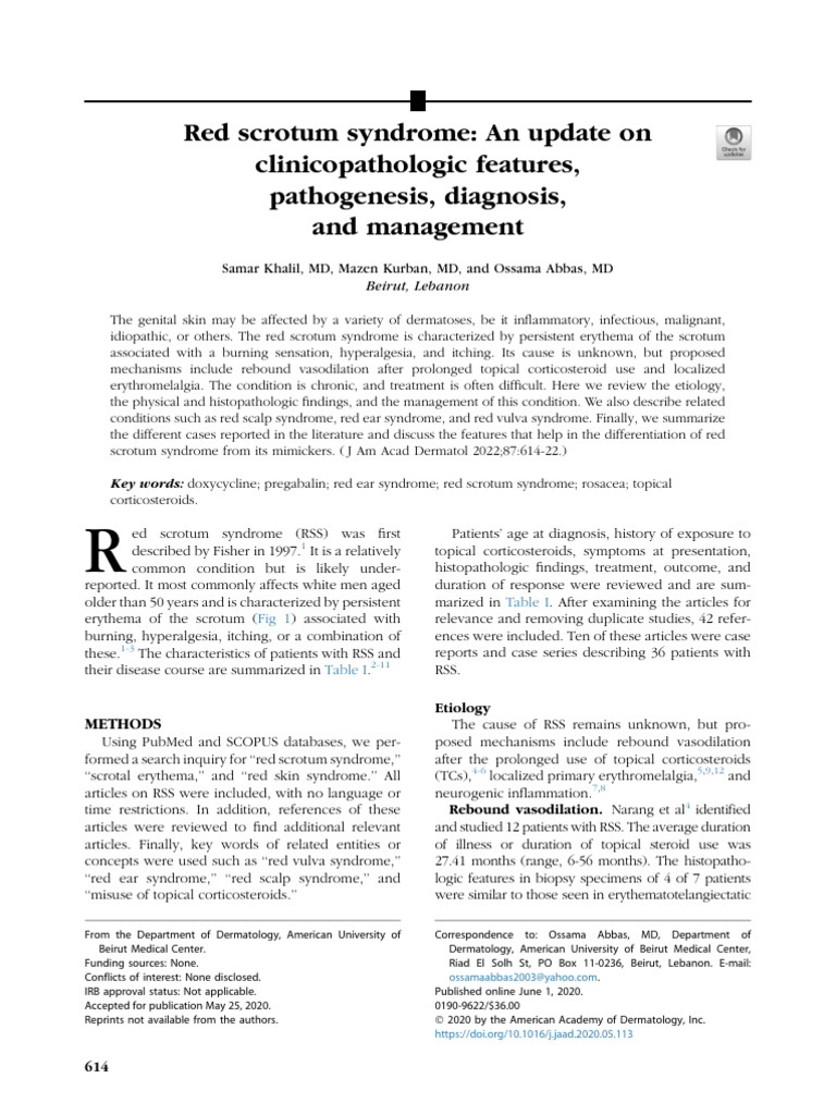 Understanding Red Scrotum Syndrome | PDF | Dermatitis | Inflammation
