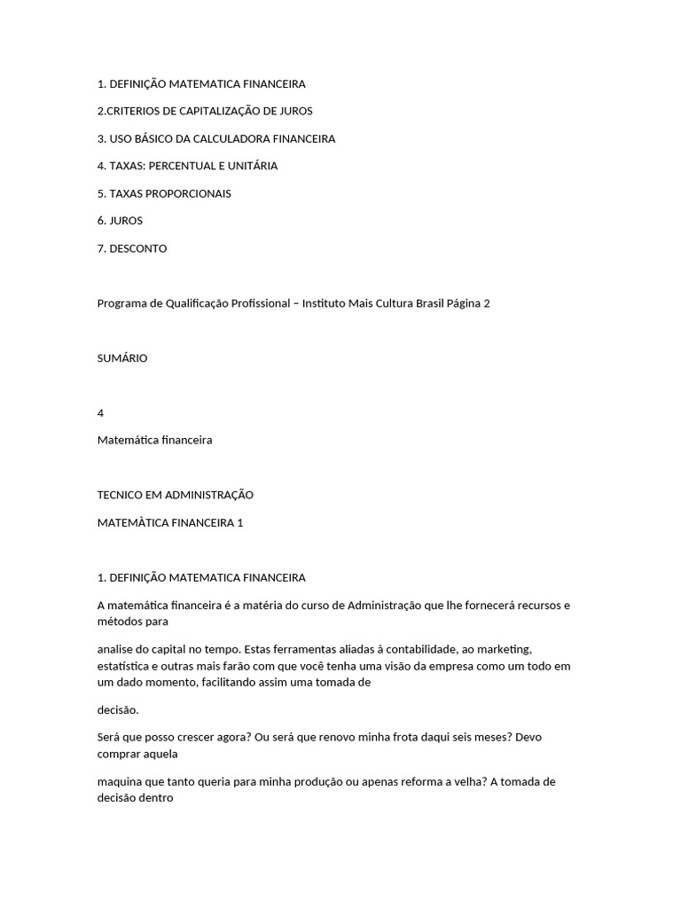 Fundamentos de Matemática Financeira | PDF | Juros | Desconto