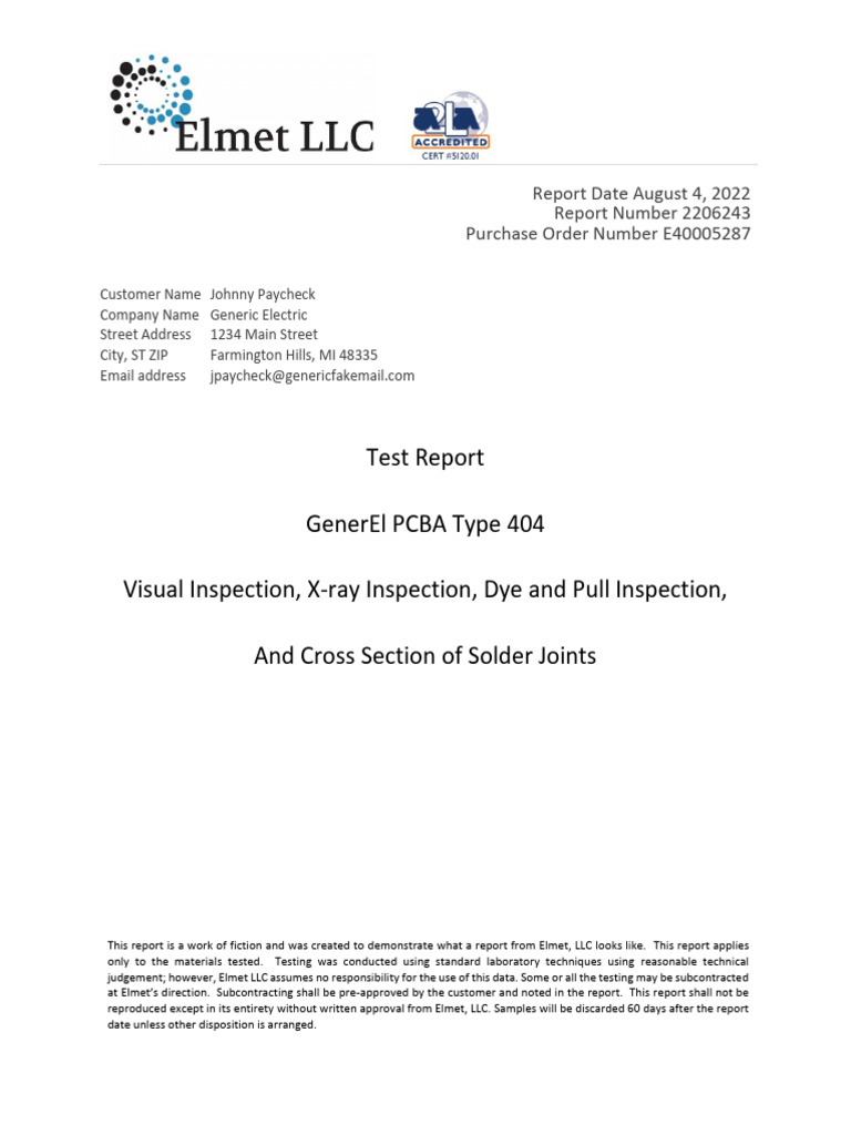 GenerEl PCBA Type 404 Test Report | PDF | Printed Circuit Board | Corrosion