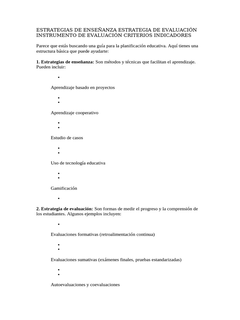 Estrategias de Enseñanza y Evaluación | PDF | Evaluación | Aprendizaje