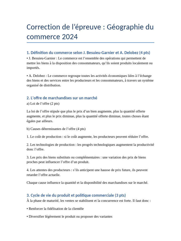 Commerce : Définitions et Dynamiques clés | PDF | Offre et demande | Prix