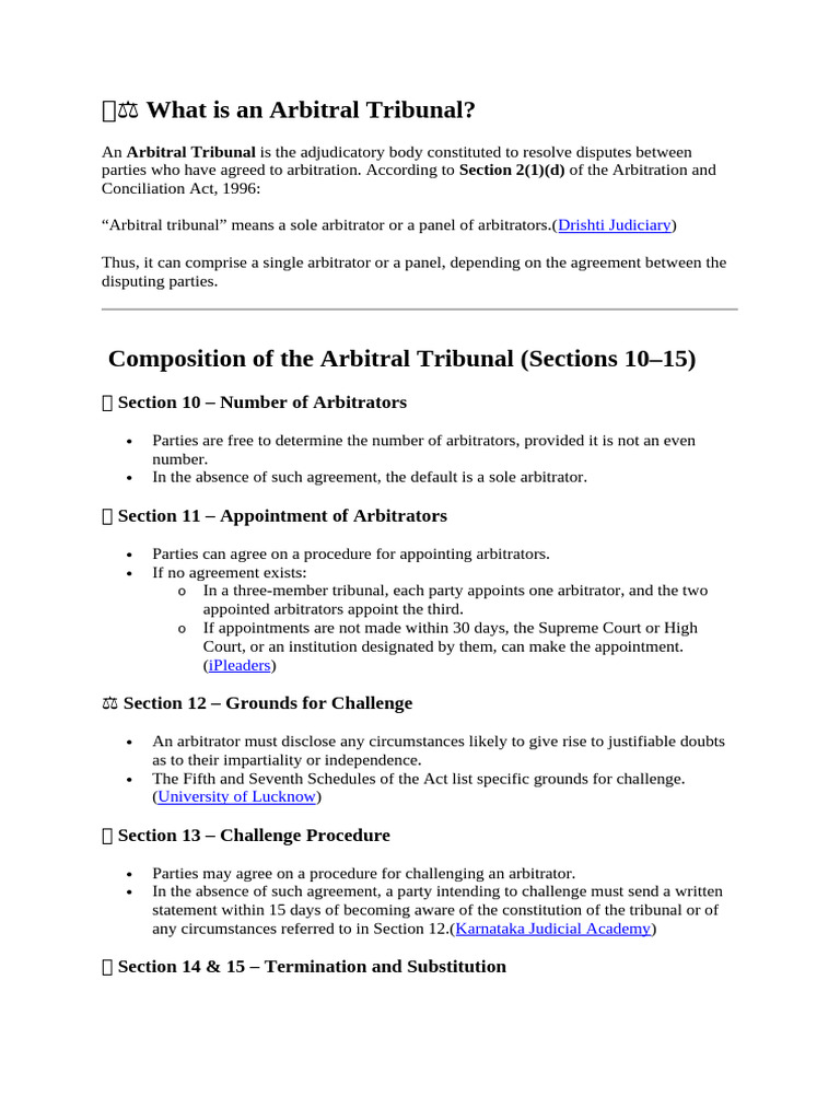 Understanding Arbitral Tribunals in India | PDF | Arbitration ...