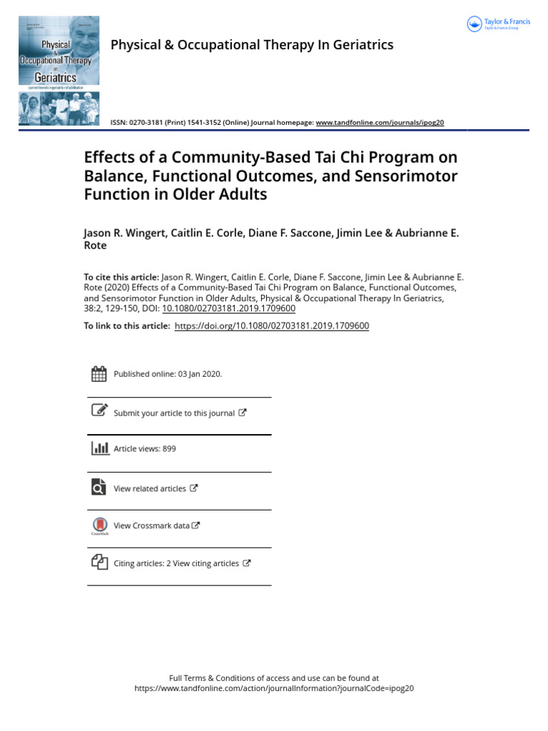 Tai Chi's Impact on Balance in Seniors | PDF