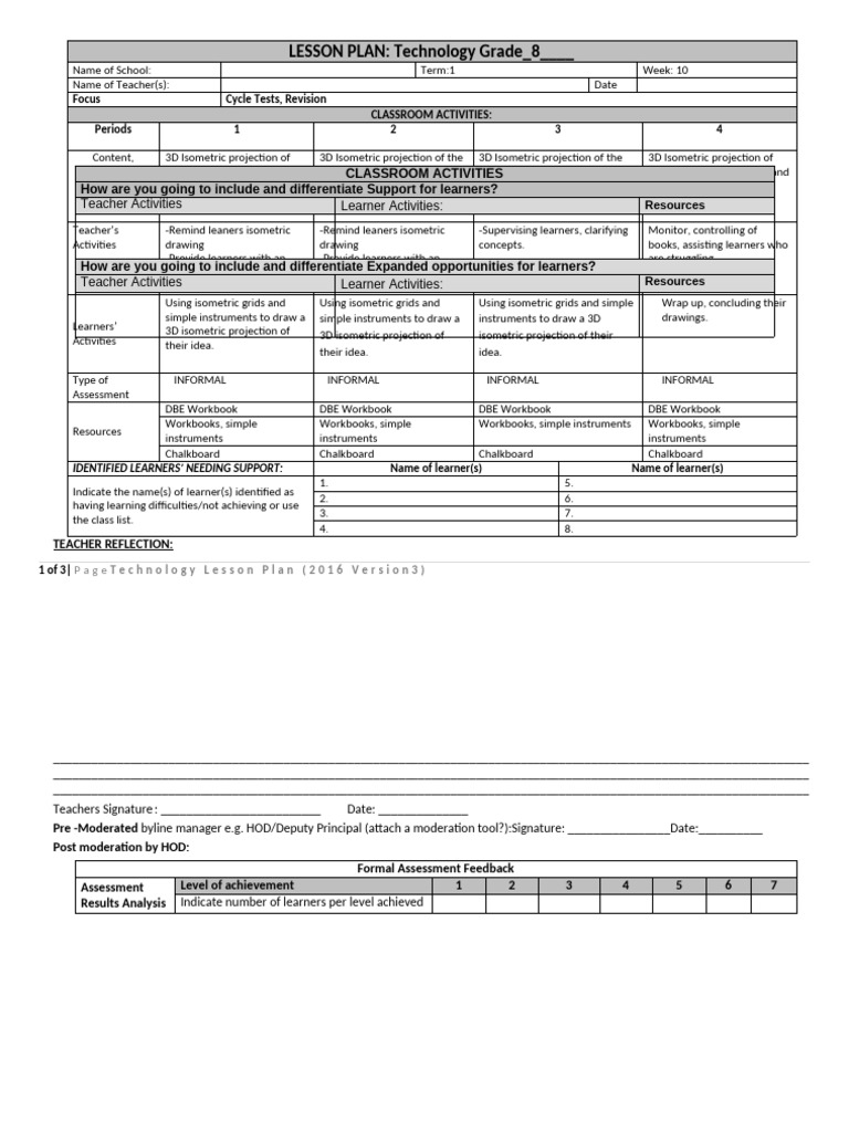 Technpology Lesson Plan Term 1 Week 10 of 2025 | PDF | Learning | Teaching