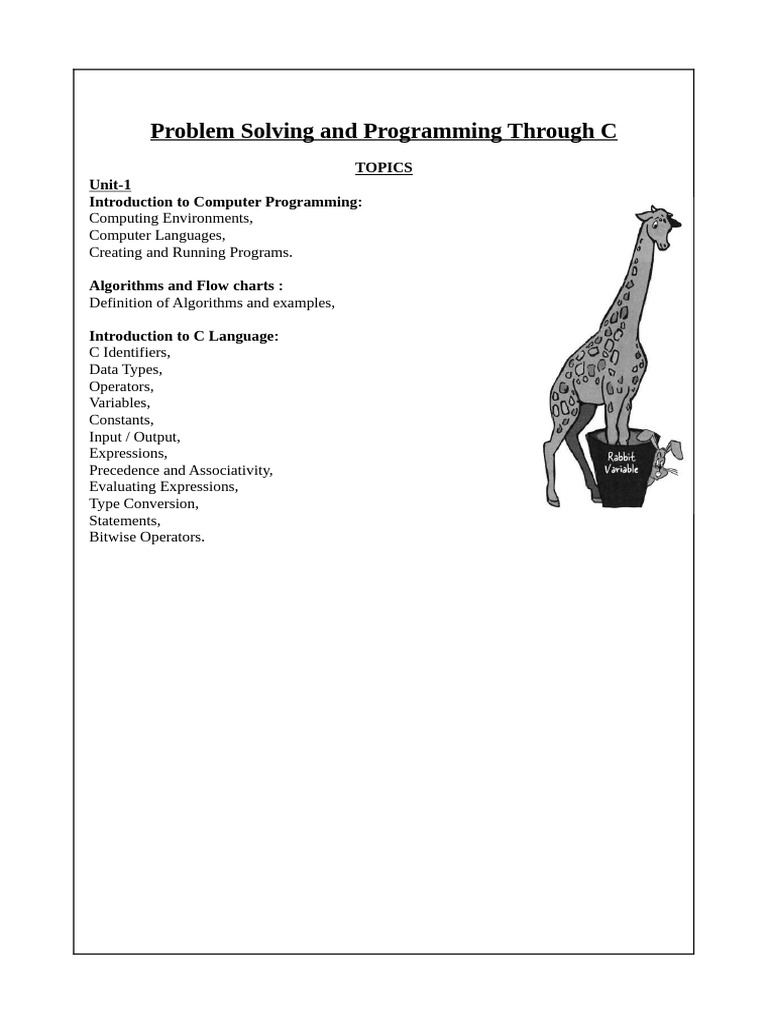 C Programming and Problem Solving Guide | PDF | Data Type | Integer ...