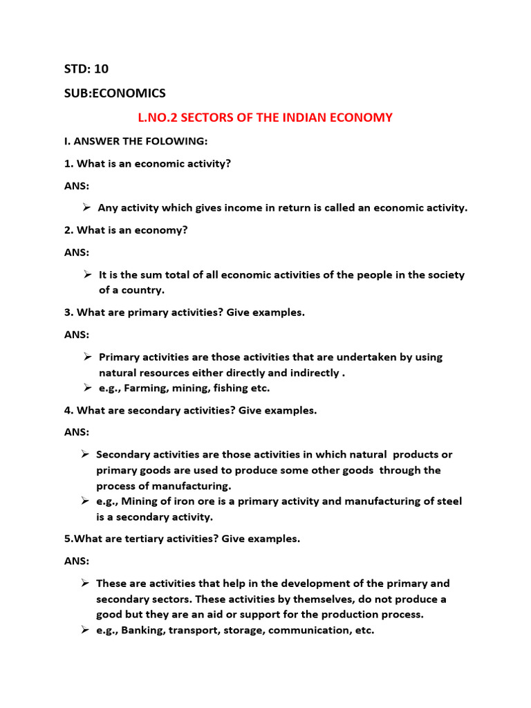 Sectors of the Indian Economy Explained | PDF | Employment | Gross ...