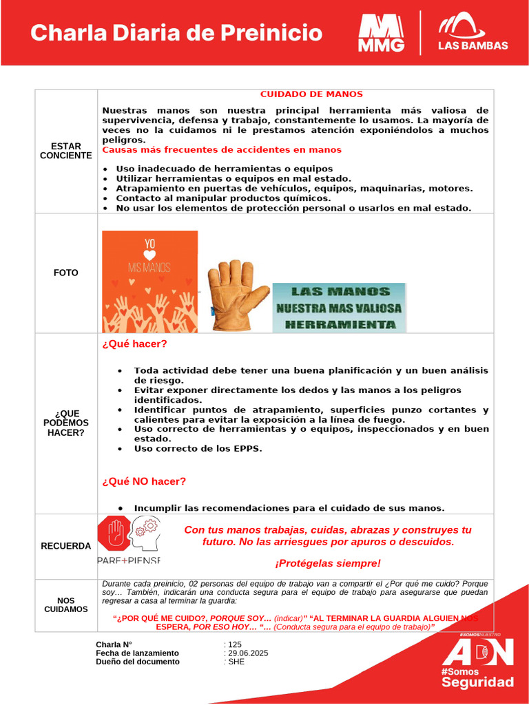 Cuidado y Protección de Manos en el Trabajo | PDF