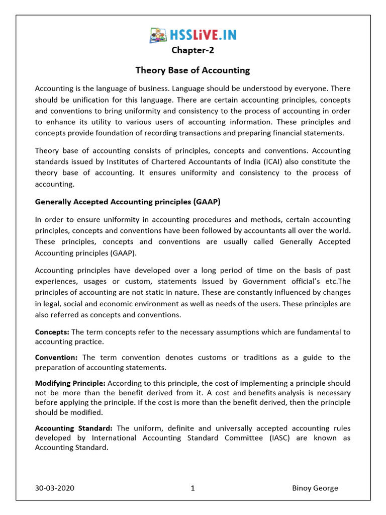 Accounting Principles and Concepts Explained | PDF | International ...