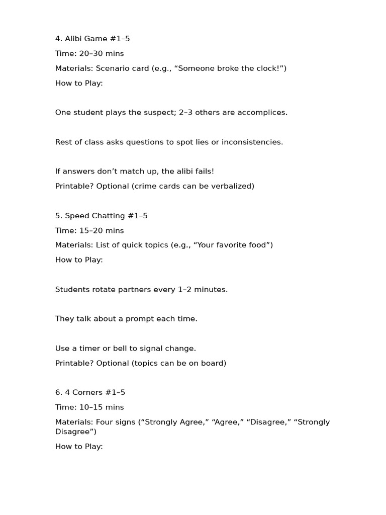 Engaging Classroom Activities Guide | PDF