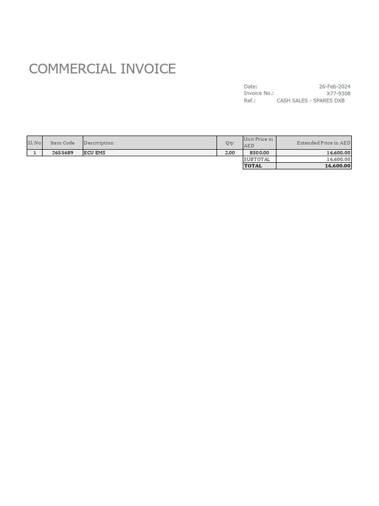 Commercial Invoice 3 | PDF