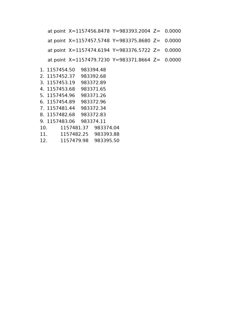 Coordinate Data Points Analysis | PDF