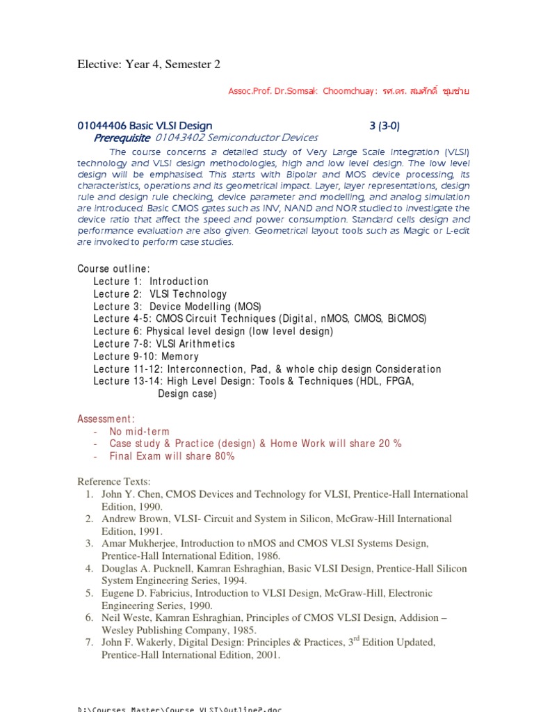 Advanced VLSI Design Course | PDF