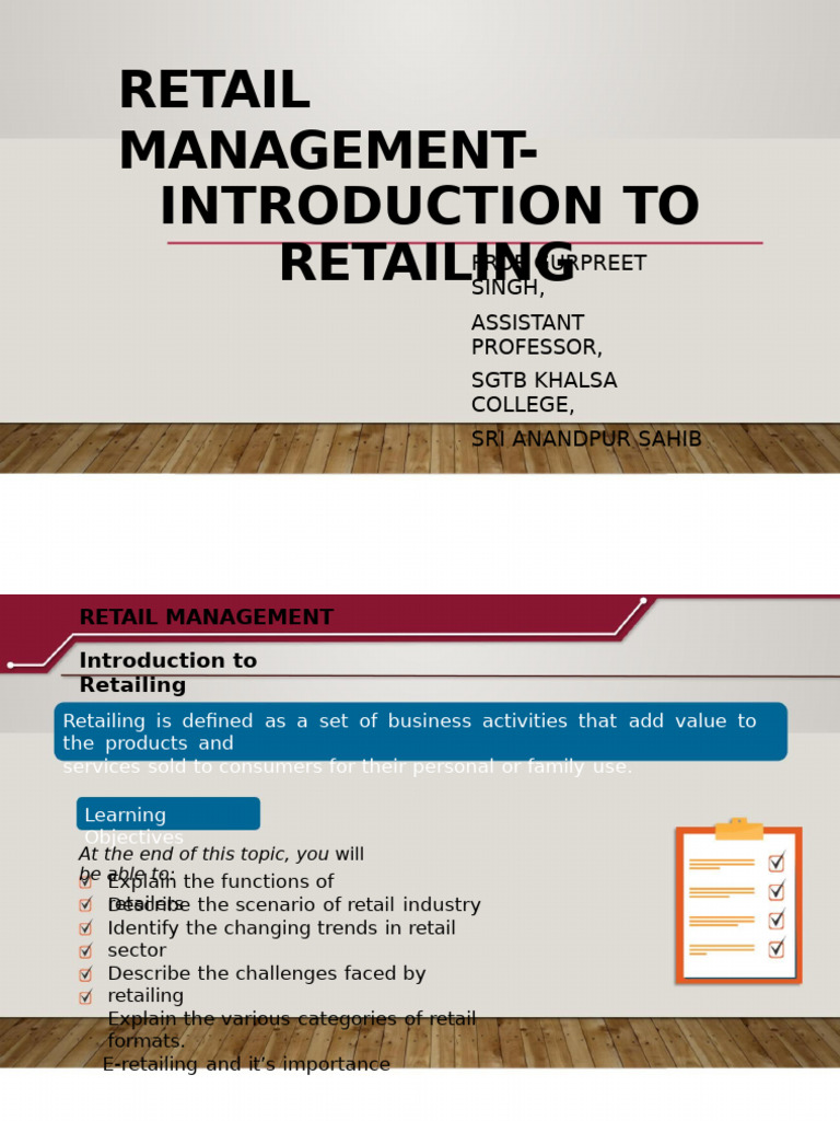 B.Voc Retail Management Sem-I Introduction To Retail Management | PDF ...