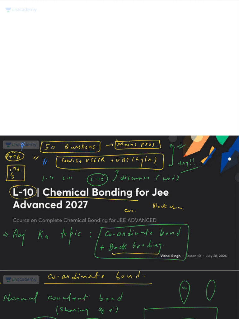 L10 Chemical Bonding For Jee Advanced 2027 With Anno | PDF