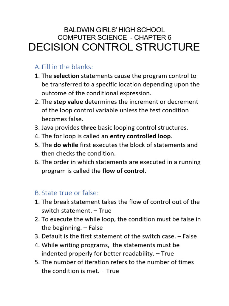 Computer Decision Structures Explained | PDF | Control Flow | Software ...