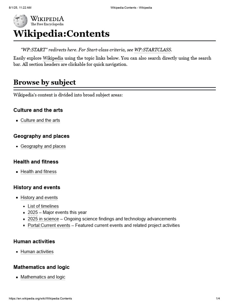 Overview of Wikipedia Topics | PDF | Wikipedia | Science