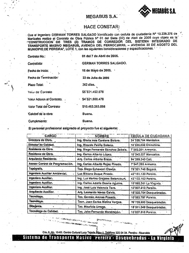 29 - Certificado Megabus Lote 01 - German | PDF