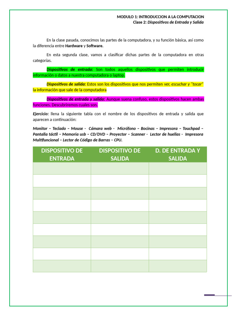 Clase 2 | PDF | Hardware de la computadora | Periférico