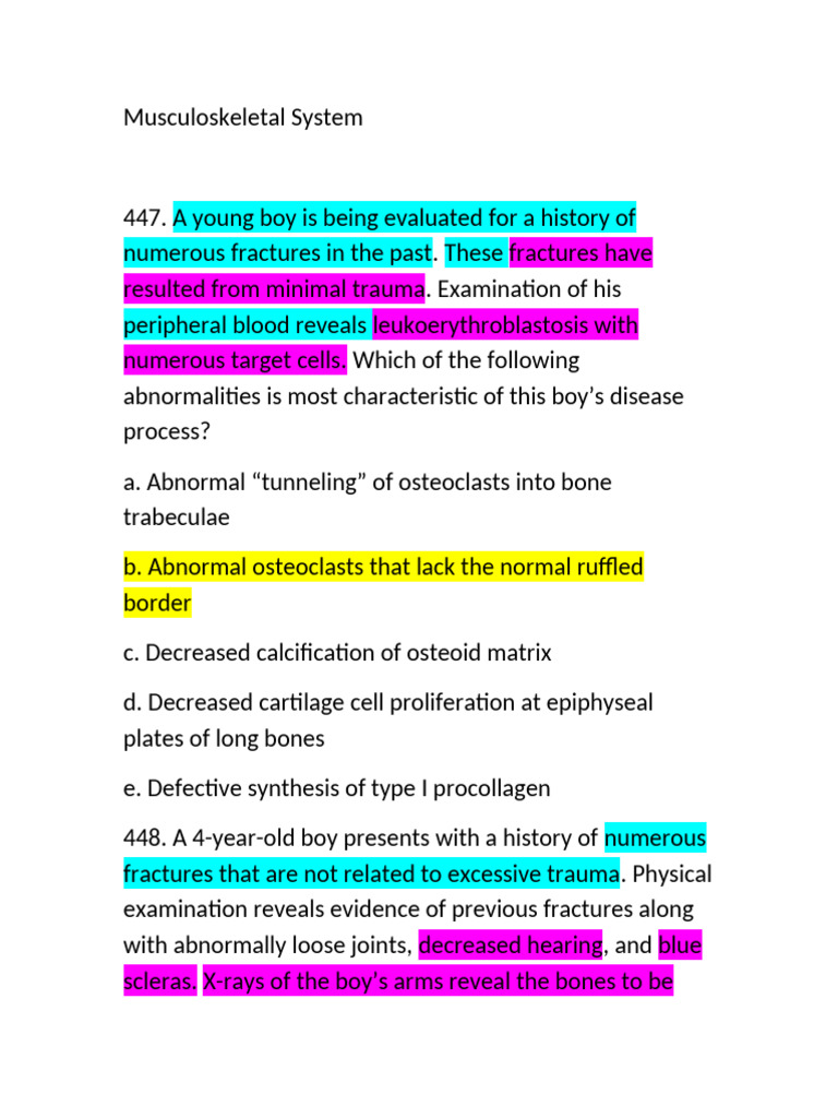 Musculoskeletal System Disorders Overview | PDF | Bone | Joint