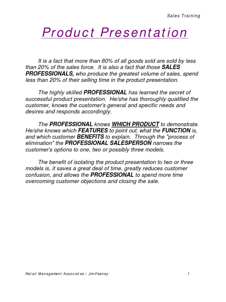 Effective Product Presentation Techniques | PDF | Sales | Market ...