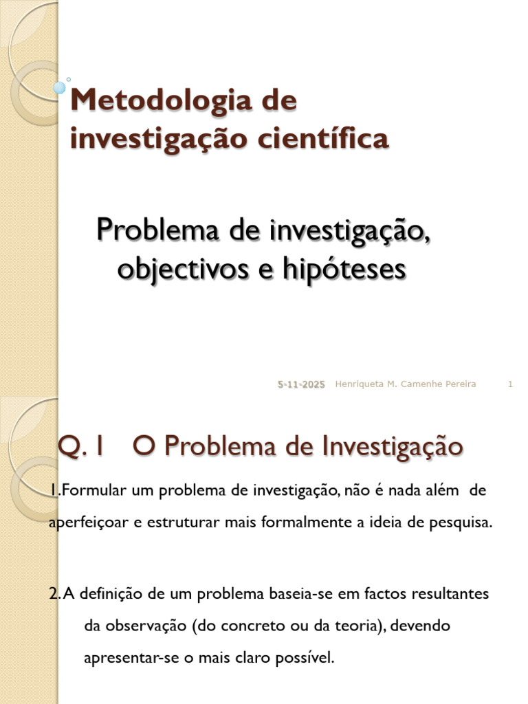 Metodologia de Investigação Científica | PDF | Método científico ...