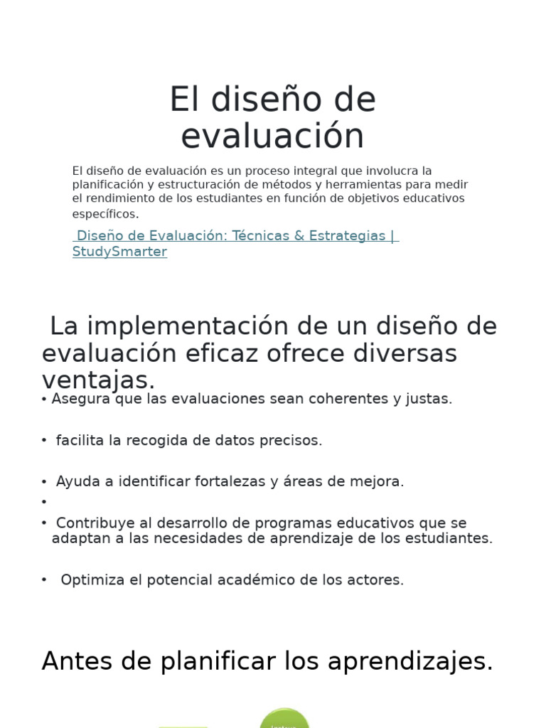 Diseño de Evaluación Educativa Efectiva | PDF