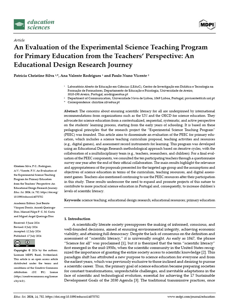 An Evaluation of The Experimental Science Teaching | PDF | Science ...