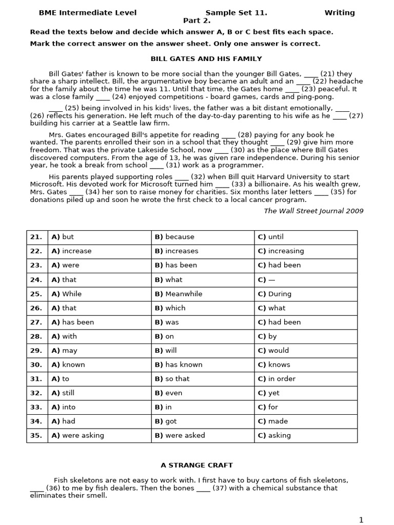 BME Intermediate Writing Practice Test | PDF | Volcano
