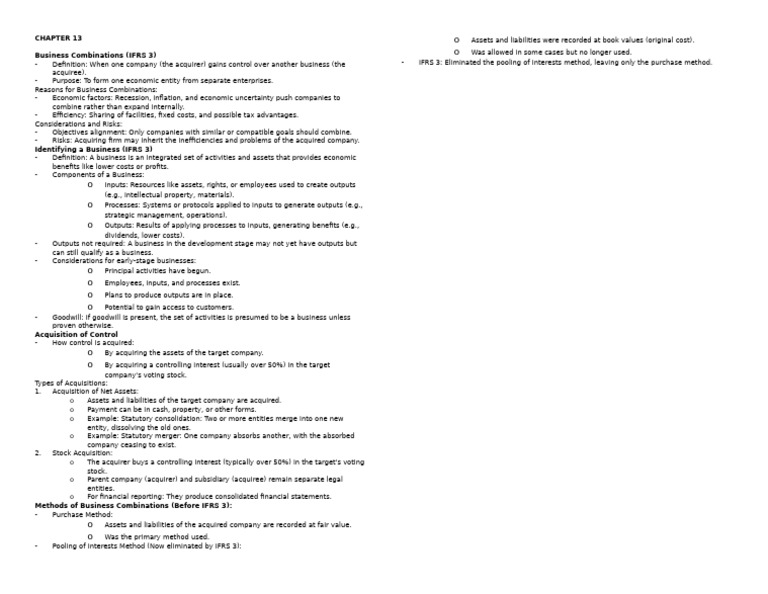 Understanding Business Combinations IFRS 3 | PDF | Mergers And ...