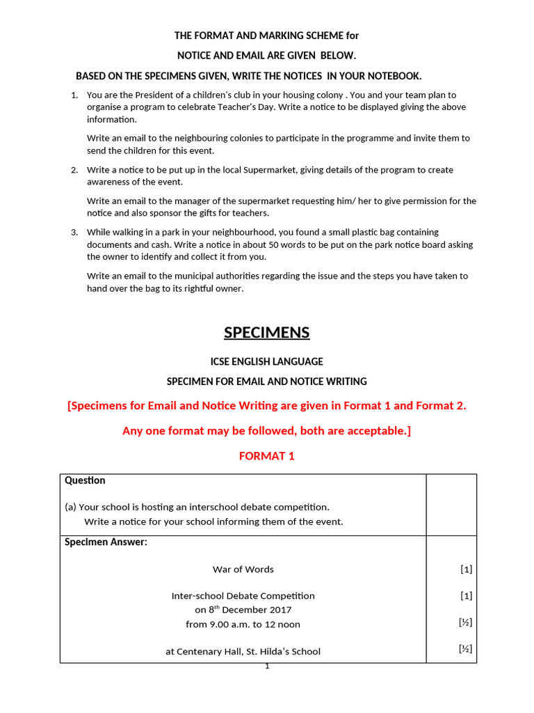 0563worksheet Noticeandemailwriting65181 | PDF