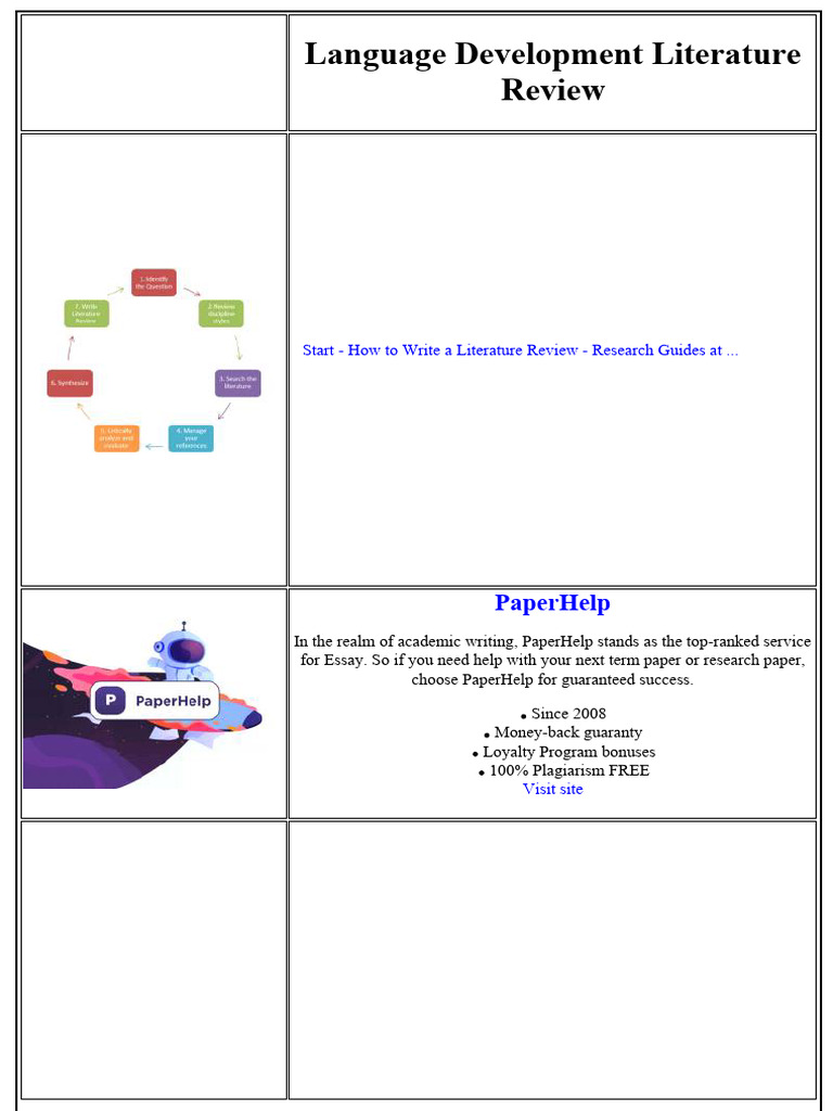 Language Development Literature Review | PDF | Second Language ...