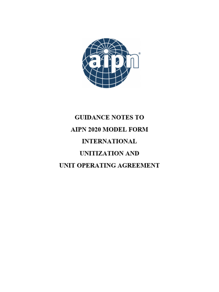 AIPN 2020 Unitization Agreement Guide | PDF | Expense | License