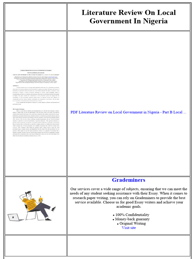 Literature Review On Local Government in Nigeria | PDF | Cost Of Living ...
