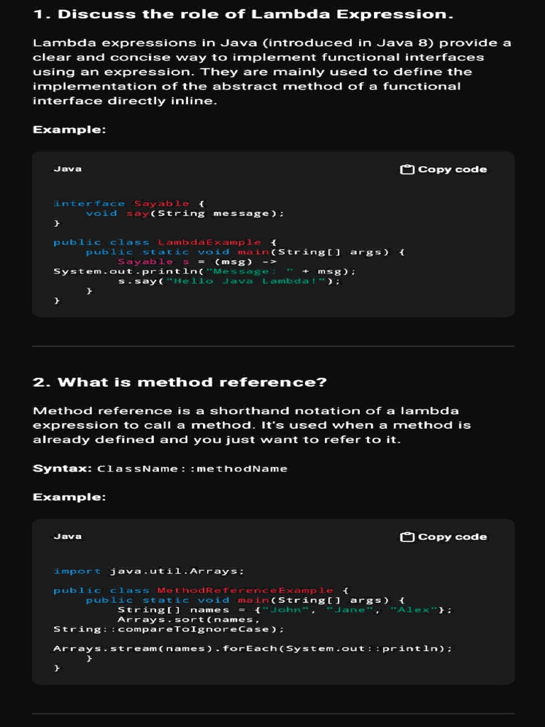 Java Features: Lambda, Streams, Modules | PDF | Method (Computer ...