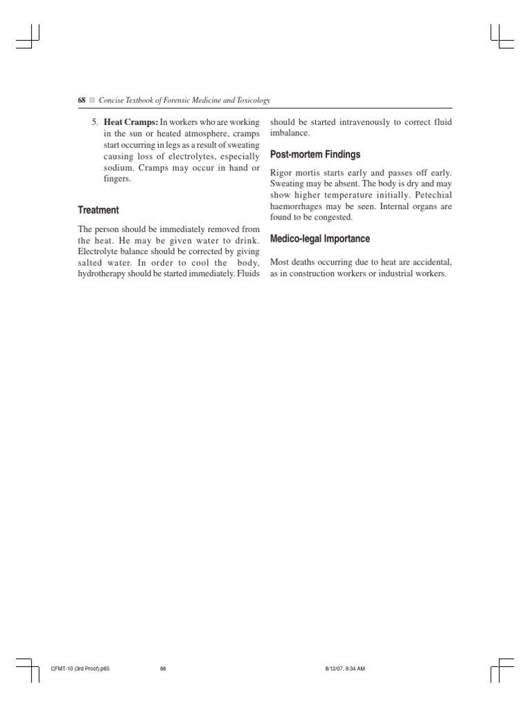 Heat Cramps and Forensic Insights | PDF
