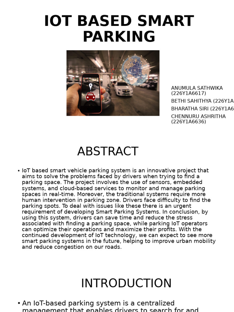 IoT Smart Parking System Overview | PDF | Parking | Internet Of Things