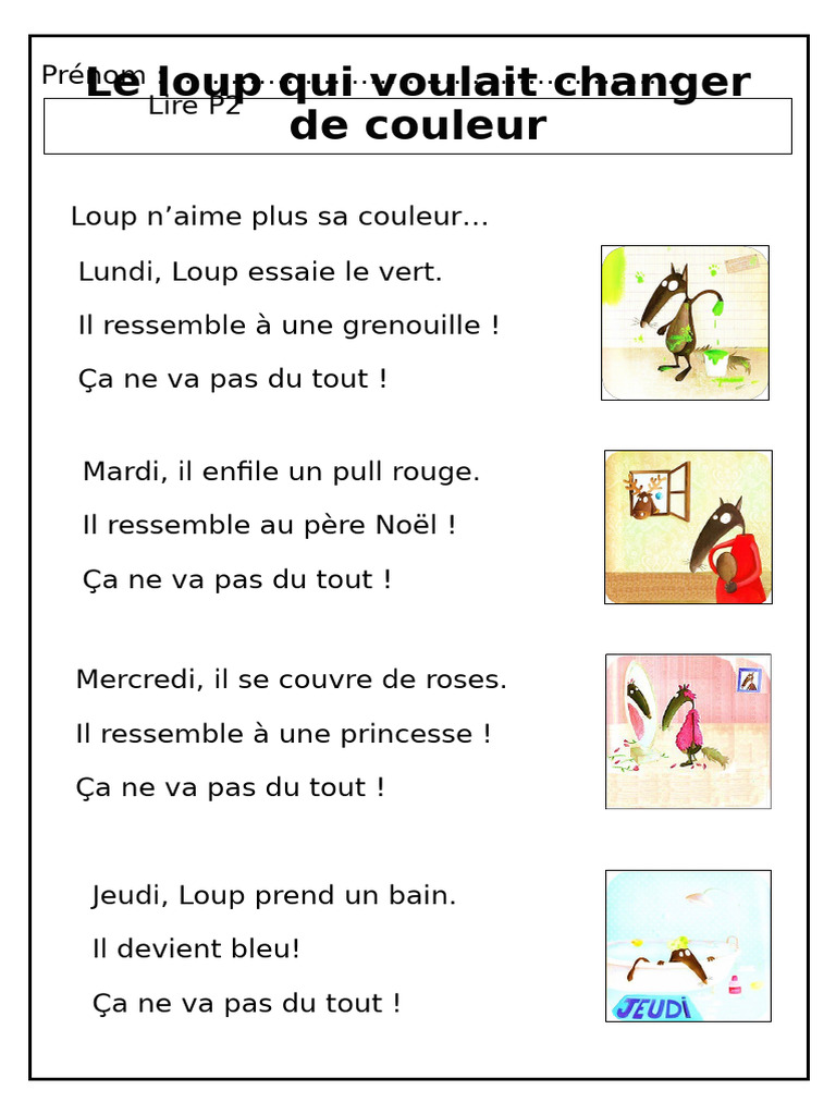 Le loup qui voulait changer de couleur | PDF