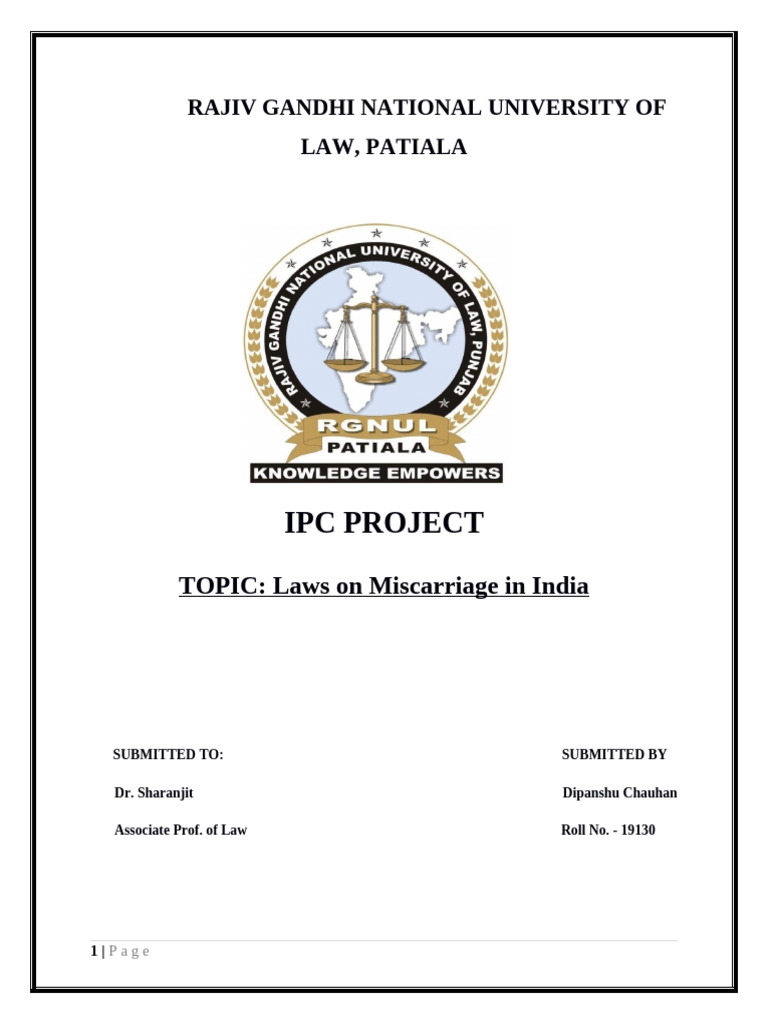 IPC Project | PDF | Abortion | Miscarriage