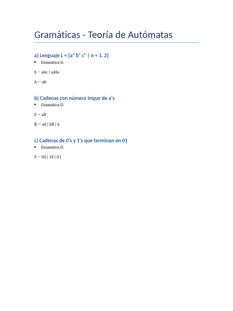 Gramaticas Teoria Autómatas | PDF