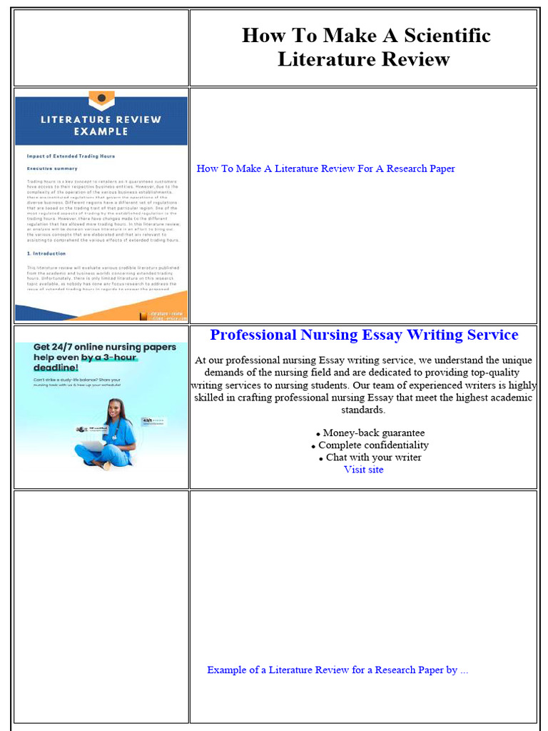 How to Make a Scientific Literature Review | PDF | Essays | Thesis
