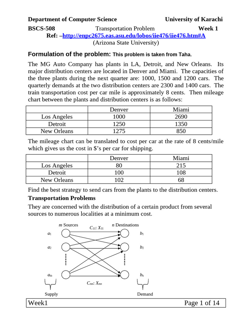 Transportation Problem Optimization Guide | PDF | Mathematical Analysis ...
