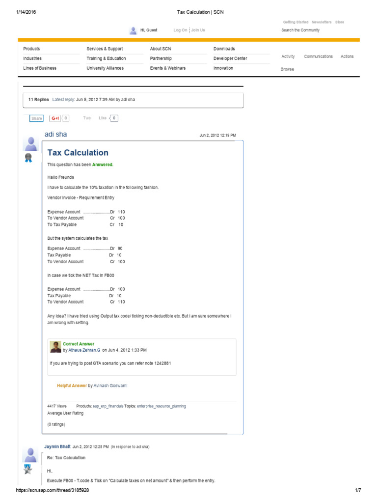 Tax Calculation | PDF | Bad Debt | Taxes