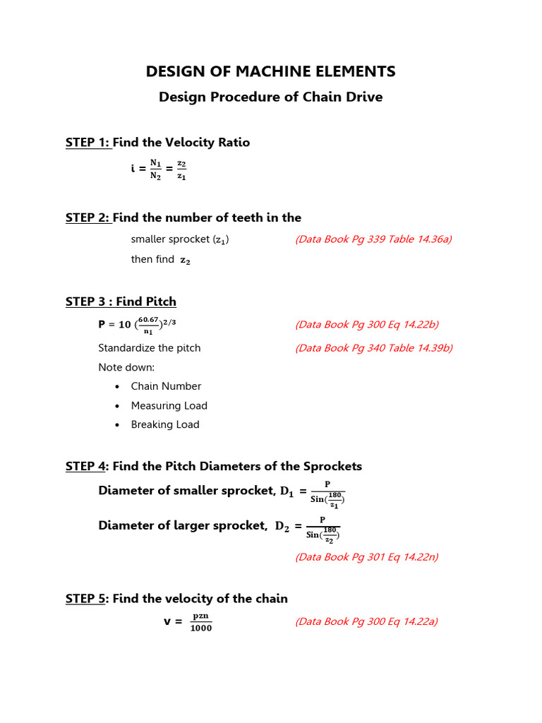 Chain Drive Design Procedure Guide | PDF | Applied And ...