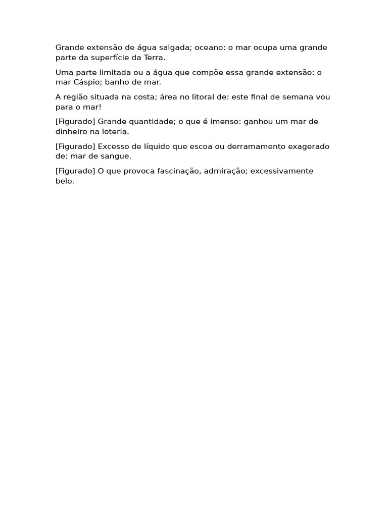 Significado de Mar e Suas Definições | PDF