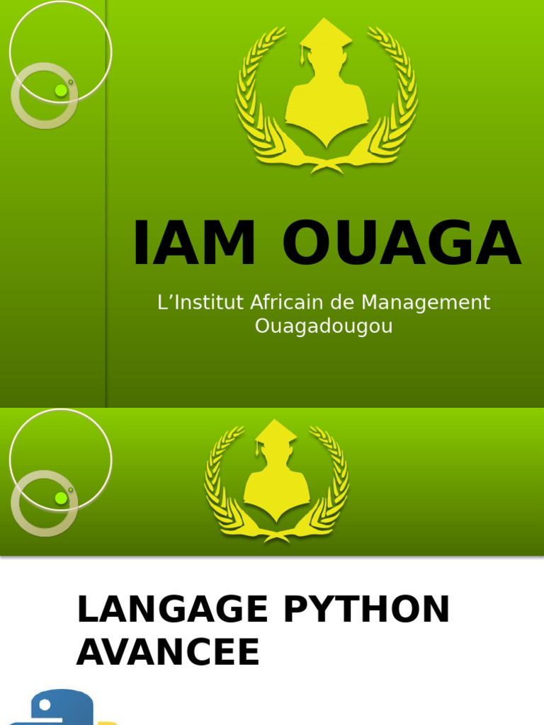 Cours Avancé de Python à IAM Ouaga | PDF | Python (Langage de ...