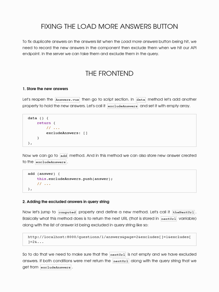 019 Fixing The Load More Answer Button | PDF | Software | Computer ...