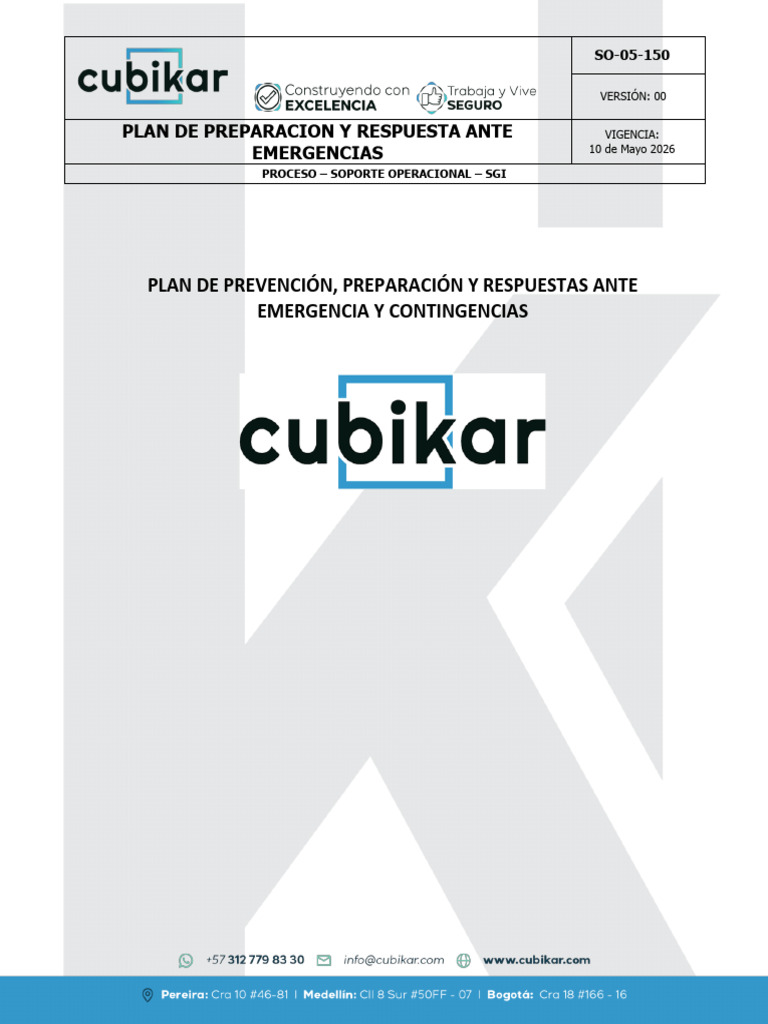 Plan de Emergencias y Contingencias 2026 | PDF | Riesgo | Seguridad y ...